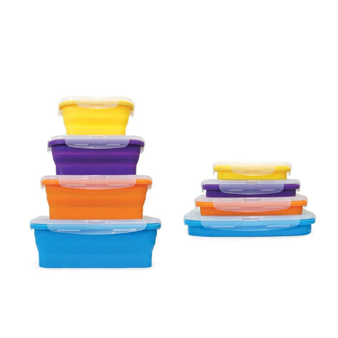 AussieSuperStore Homeware Supplies Reusable Collapsible Microwave Safe Silicone Food Storage Lunch Box Kitchen Containers Reusable Collapsible Microwave Safe Silicone Food Storage Lunch Box CBSILLUNCHBOX4SET